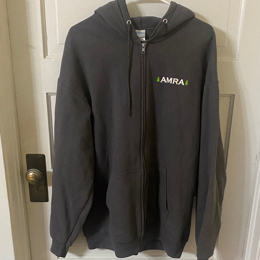 Port and Company Gray Zip-Up Hoodie